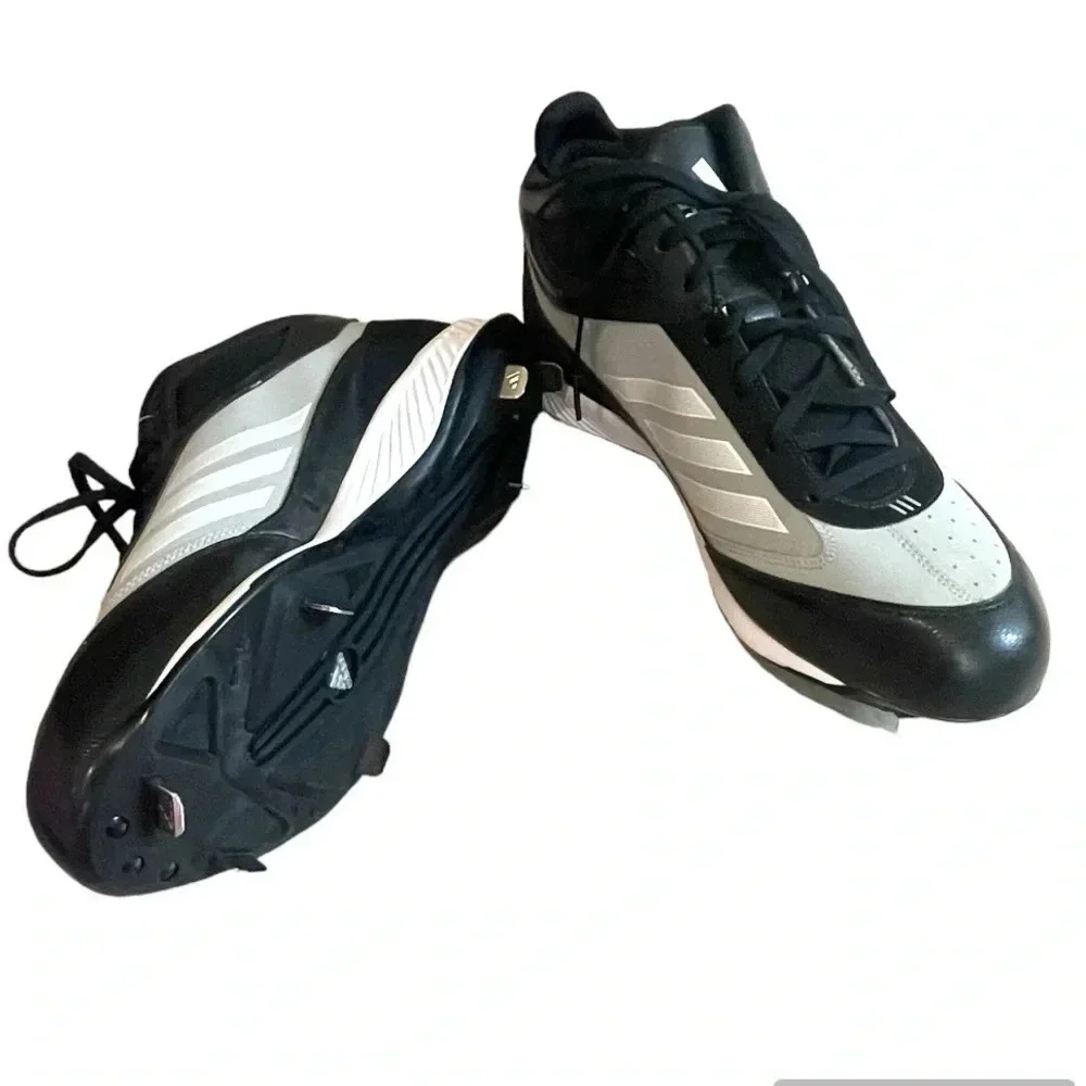 Adidas Xtra Bases 2 Metal Baseball Cleats Mens Size 13 Black Gray NWT Mid Top